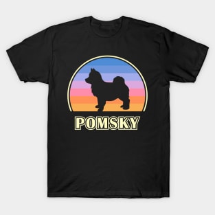 Pomsky Vintage Sunset Dog T-Shirt